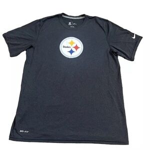 Pittsburgh Steelers Shirt Large Black Nike Dri-Fit NFL On Field Apparel Sz Large